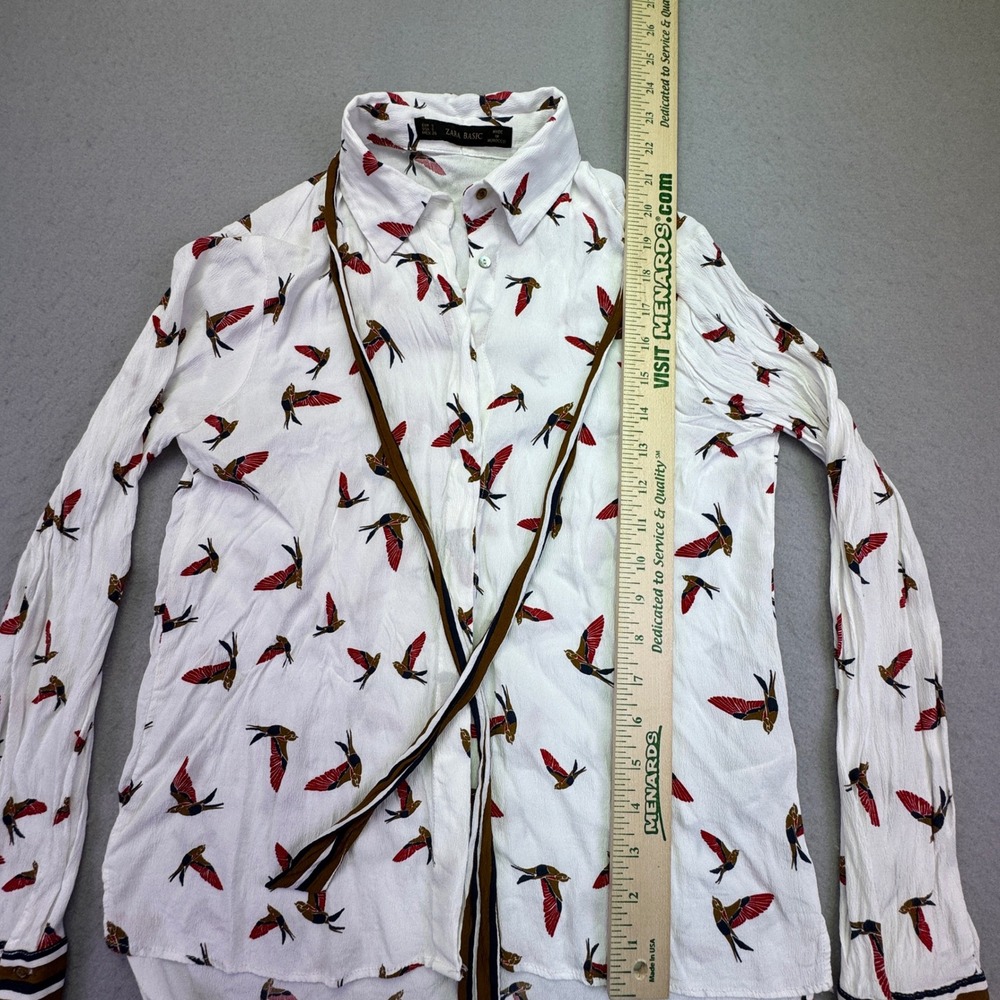 Zara Basic Button Down Shirt Women's Small White … - image 5